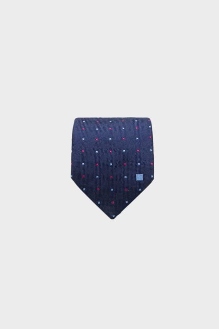 Men Purificacion Garci Ties Mini Cubes Textured Silk Tie Blue/Multicolor