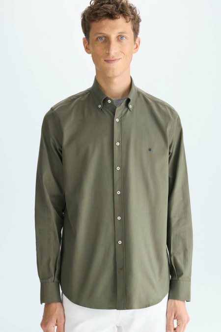 Men Shirts Purificacion Garci Khaki Twill Shirt
