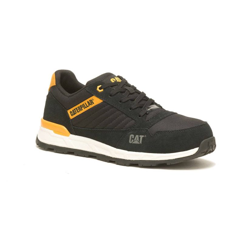 Men Shoes Men's Venward Composite Toe Work Shoe Black/Cat Yellow Cat - Image 2