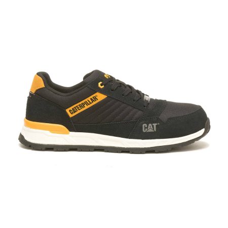 Men Shoes Men's Venward Composite Toe Work Shoe Black/Cat Yellow Cat