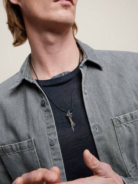 Men Silver John Varvatos Jewelry Nail Pendant Necklace