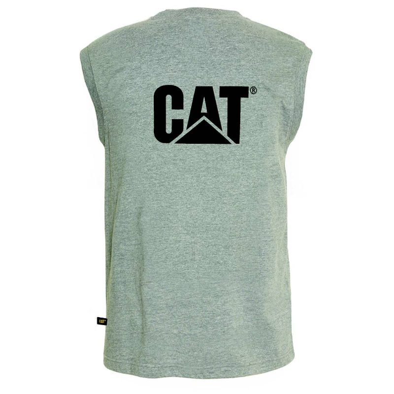 Men Tops & Outerwear Heather Grey Men's Trademark Sleeveless Pocket Tee Cat - Image 3