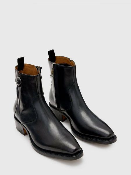Men Walker Tassel Zip Boot John Varvatos Leather Boots Black