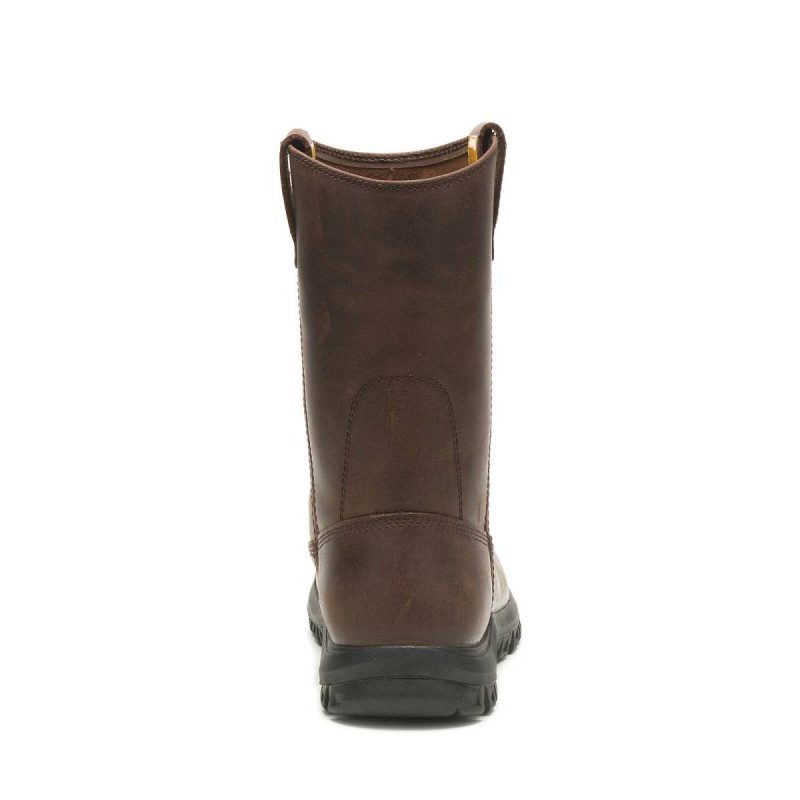 Men's Drawbar Pull-On Work Boot Men Boots Summer Brown Cat - Image 4