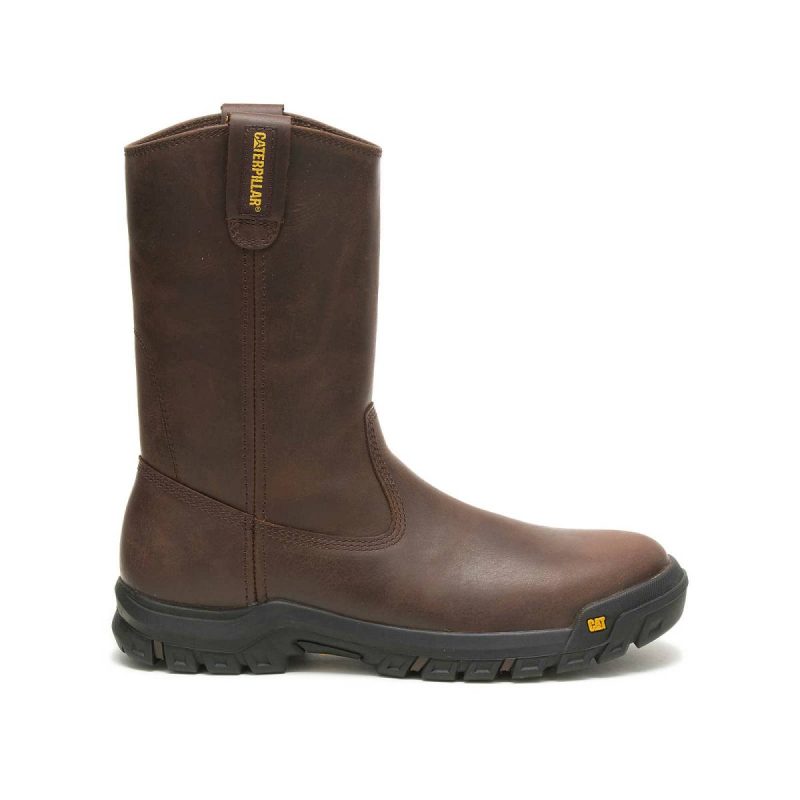 Men's Drawbar Pull-On Work Boot Men Boots Summer Brown Cat