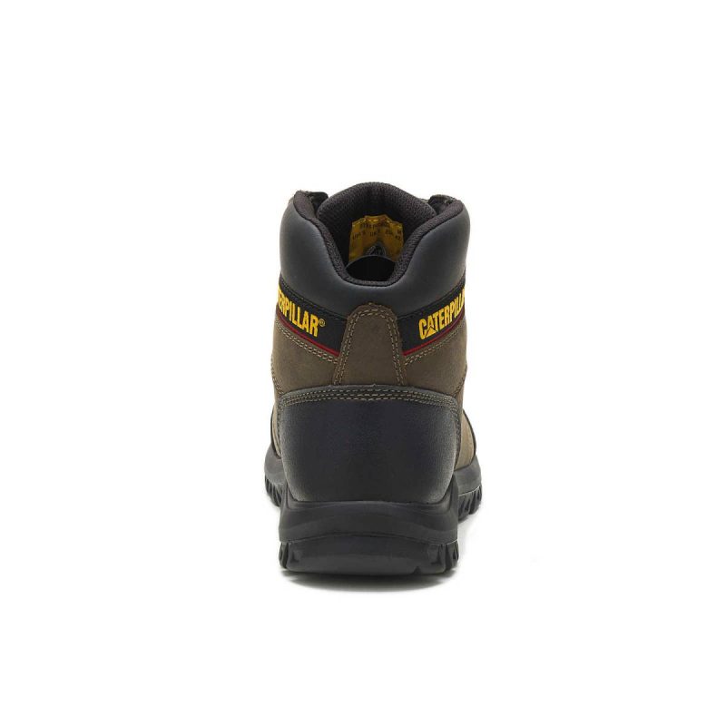 Men's Outline Steel Toe Work Boot Cat Dark Gull Grey Men Boots - Image 4