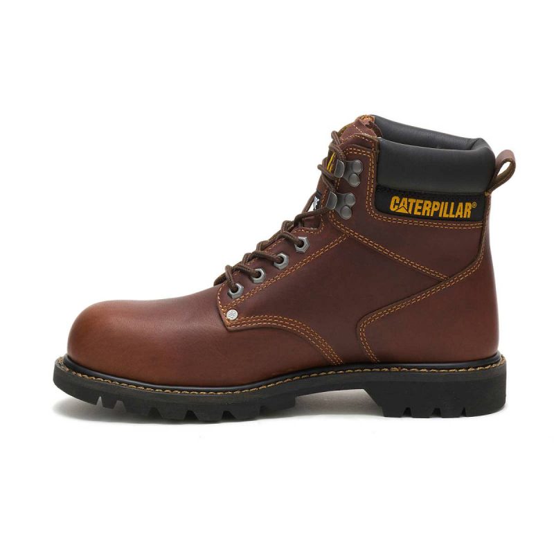 Men's Second Shift Steel Toe Work Boot Cat Boots Men Tan - Image 4