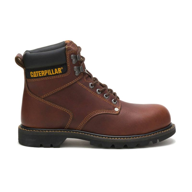 Men's Second Shift Steel Toe Work Boot Cat Boots Men Tan