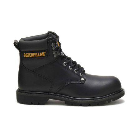 Men's Second Shift Steel Toe Work Boot Cat Men Black Boots