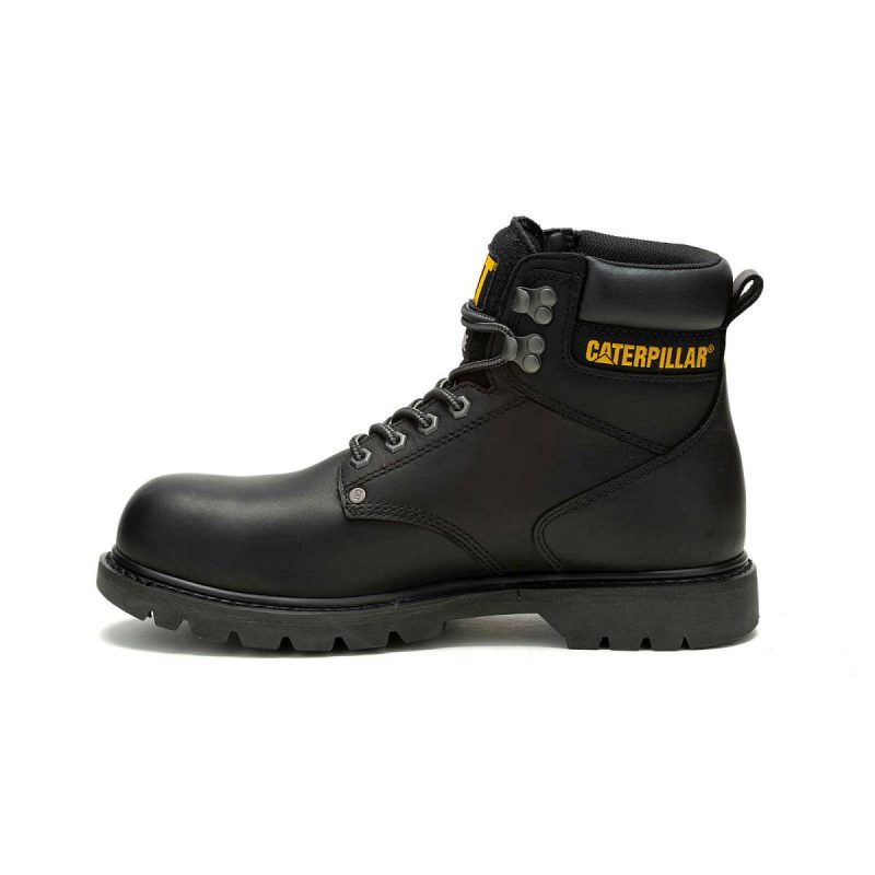 Men's Second Shift Waterproof Steel Toe Work Boot Cat Black Men Boots - Image 5