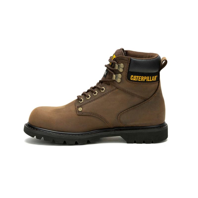 Men's Second Shift Waterproof Steel Toe Work Boot Dark Brown Cat Boots Men - Image 4