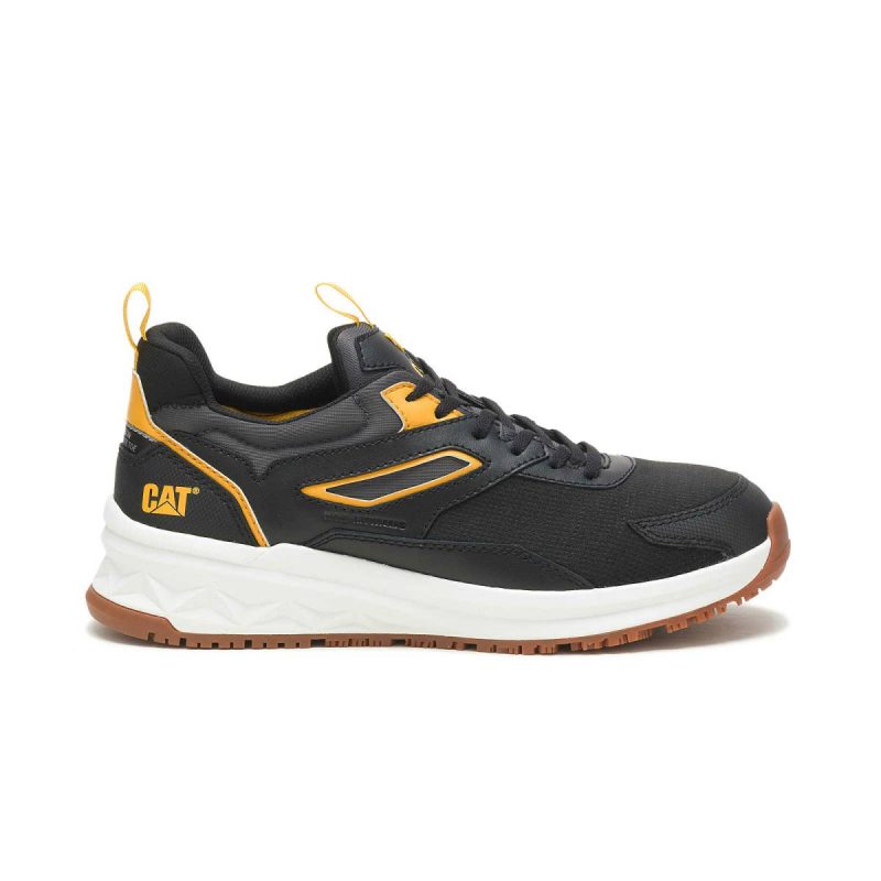 Men's Streamline Runner Carbon Composite Toe Work Shoe Cat Men Shoes Black/Cat Yellow