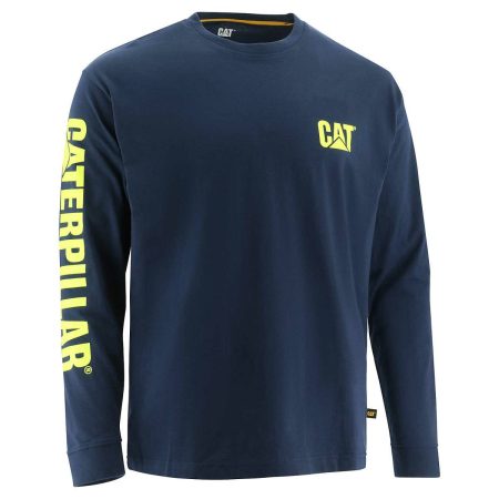 Men's Trademark Banner Long Sleeve Tee Blue Cat Men Tops & Outerwear