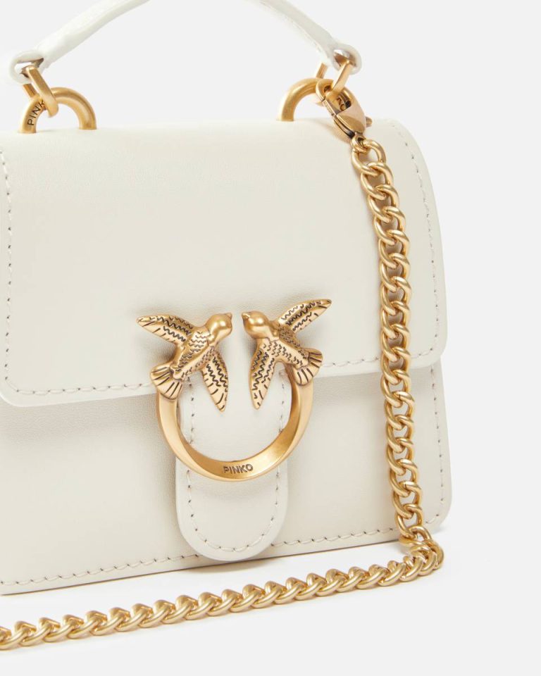 Micro Love Bag One Top Handle Light Pinko White+White-Antique Gold Crossbody Bags - Image 3