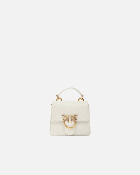Micro Love Bag One Top Handle Light Pinko White+White-Antique Gold Crossbody Bags