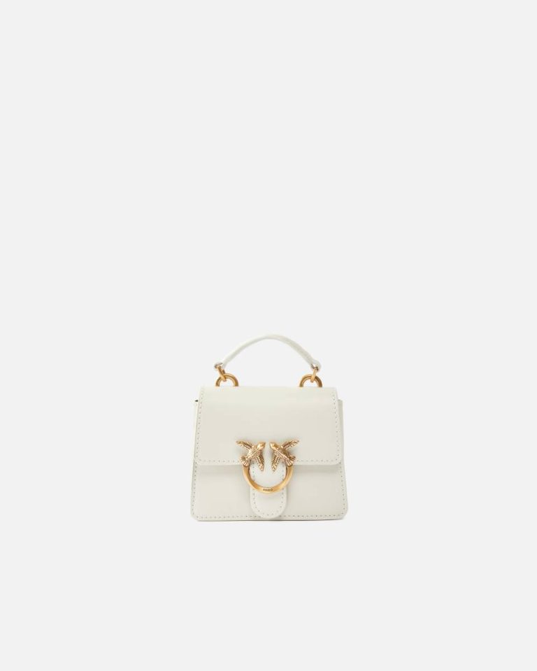 Micro Love Bag One Top Handle Light Pinko White+White-Antique Gold Crossbody Bags