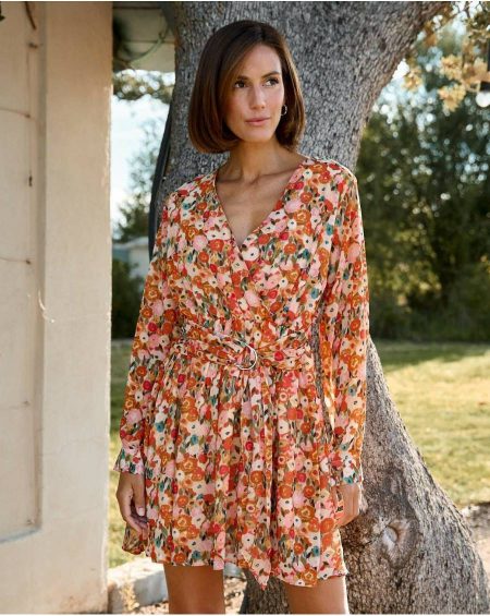 Milda Short Dress Women Orange Dresses Polín Et Moi