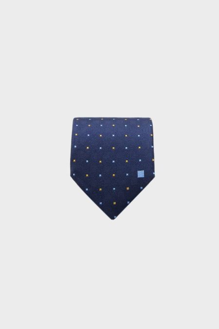 Mini Cubes Textured Silk Tie Purificacion Garci Blue/Multicolor Ties Men