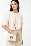 Mini Love Bag Click Chevron White+White-Antique Gold Pinko Crossbody Bags - Image 5