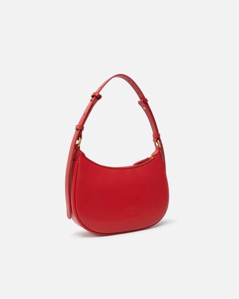 Mini Love Bag Half Moon Simply Red-Antique Gold Pinko Shoulder Bags - Image 2