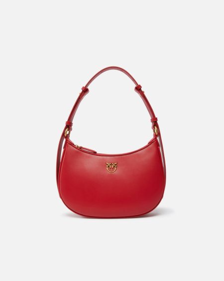 Mini Love Bag Half Moon Simply Red-Antique Gold Pinko Shoulder Bags