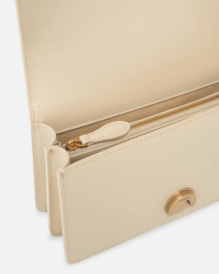 Mini Love Bag One Simply Beige-Smoke Grey-Antique Gold Shoulder Bags Pinko - Image 4