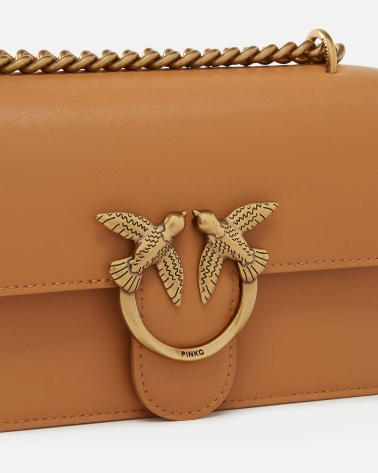 Mini Love Bag One Simply Pinko Nougat-Antique Gold Shoulder Bags - Image 3