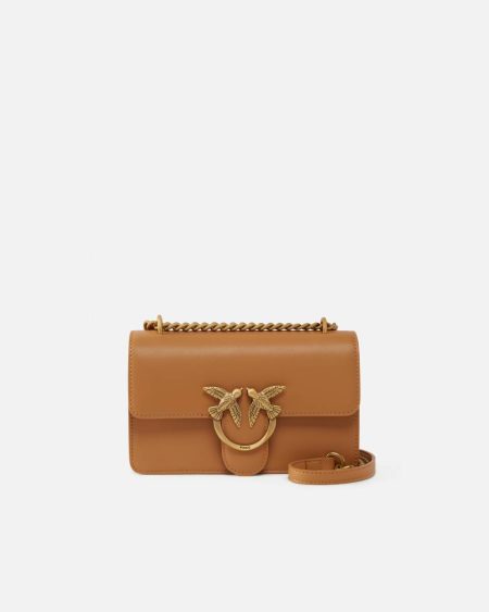 Mini Love Bag One Simply Pinko Nougat-Antique Gold Shoulder Bags