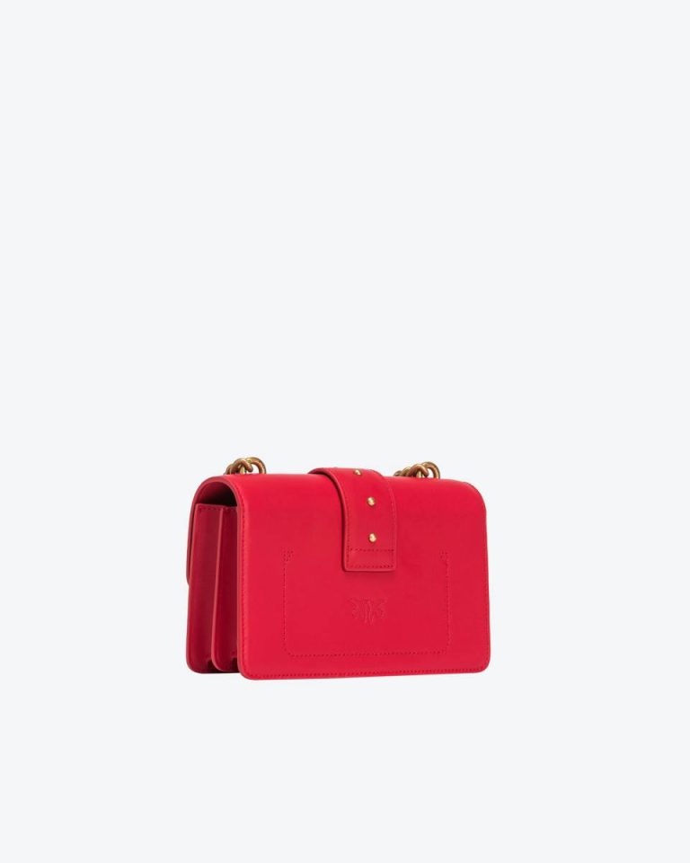 Mini Love Bag One Simply Red-Antique Gold Pinko Crossbody Bags - Image 2