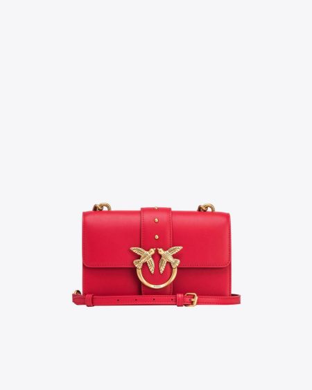 Mini Love Bag One Simply Red-Antique Gold Pinko Crossbody Bags