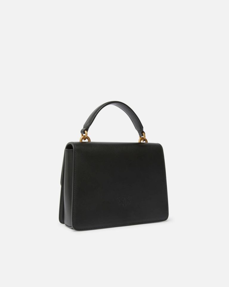 Mini Love Bag One Top Handle Light Simply Black-Antique Gold Pinko Handbags - Image 2