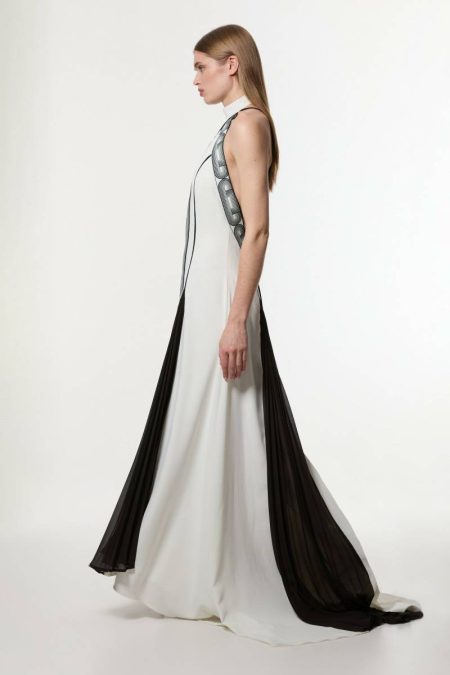 Mono Karen Millen Amelia Graham Petite Printed Statement Woven Gown Maxi Dresses Women