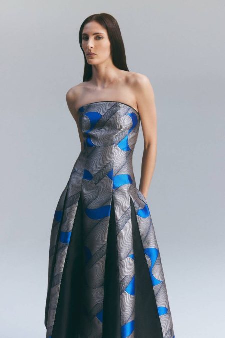 Multi Amelia Graham Printed Tailored Bandeau Prom Dress Women Maxi Dresses Karen Millen