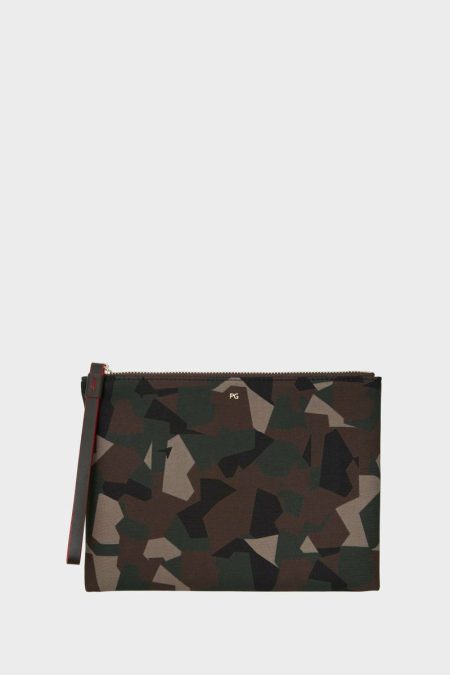Multicolor Camouflage Medium Pouch Women Pouches And Wash Bags Purificacion Garci