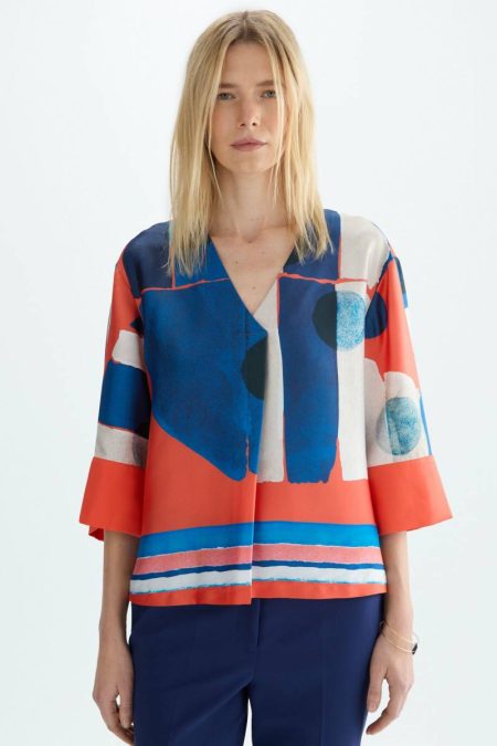 Multicolor Women T-Shirts And Tops Purificacion Garci Catarinas Print Twill Jersey Straight-Fit T-Shirt