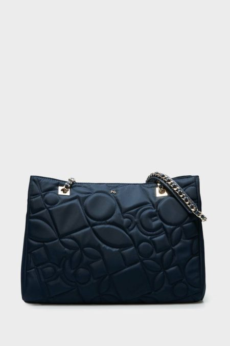 Navy Homenaje Acolchado Shoulder Bag Women Shoulder Bags Purificacion Garci