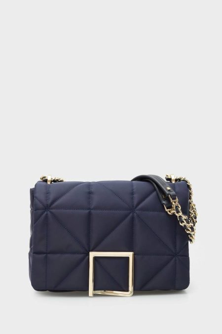 Navy Women Homenaje Acolchado Shoulder Bag Shoulder Bags Purificacion Garci