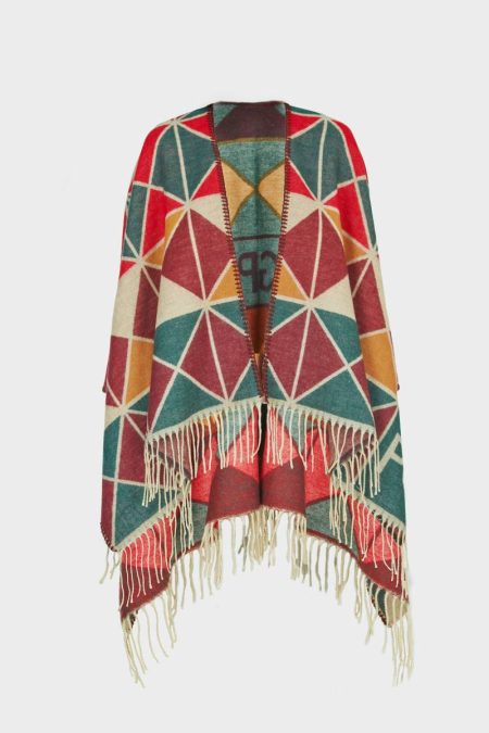 Origami Wool Poncho Purificacion Garci Scarves Multicolor Women