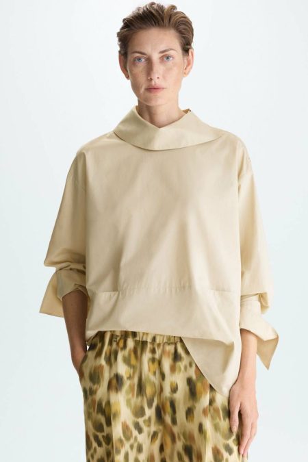 Oversized Cotton Poplin Shirt Sand Shirts Women Purificacion Garci