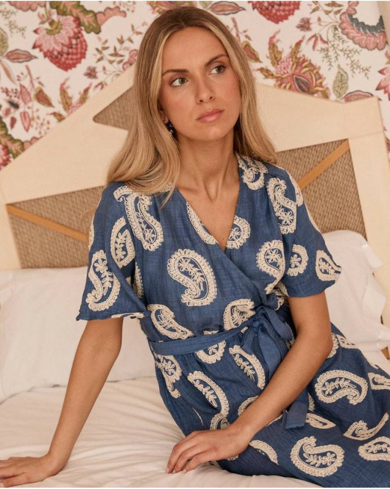 Paisley Ilse Embroidered Dress Polín Et Moi Denim Dresses And Jumpsuits Women - Image 4