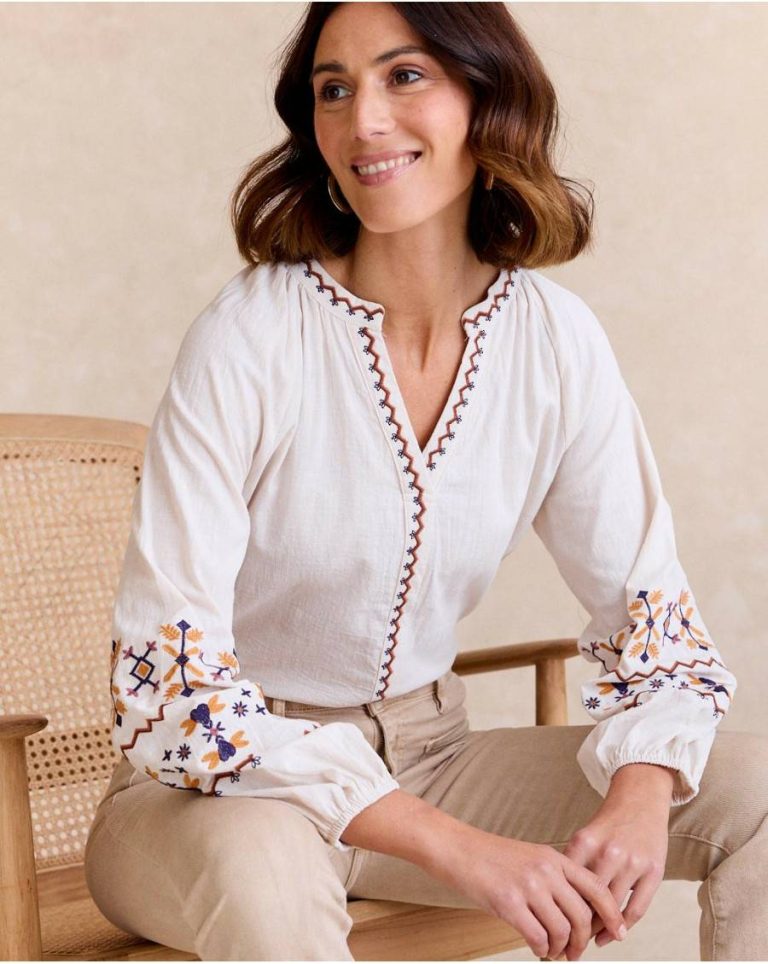 Paulina Embroidered Blouse Blouses And Shirts Women Polín Et Moi Raw - Image 2