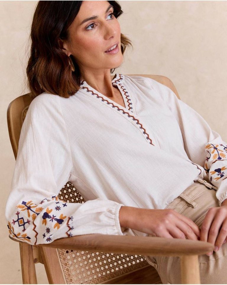 Paulina Embroidered Blouse Blouses And Shirts Women Polín Et Moi Raw - Image 3