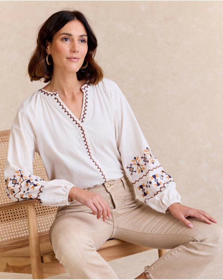 Paulina Embroidered Blouse Blouses And Shirts Women Polín Et Moi Raw - Image 4