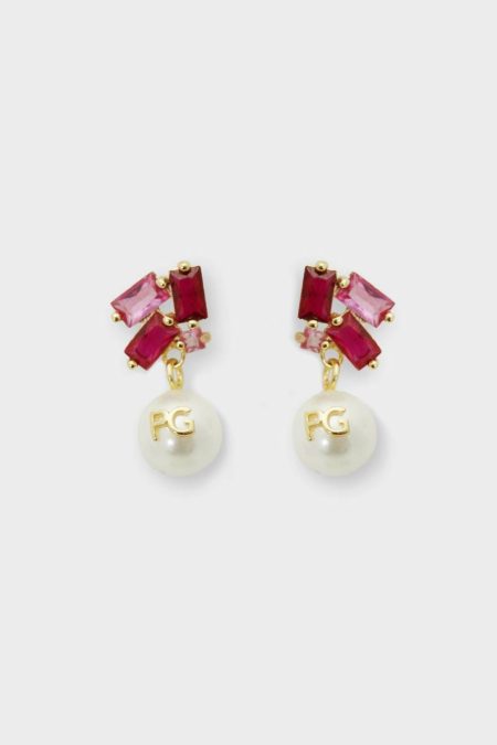 Pearl Pink/White Women Radiant Pearl Earrings Purificacion Garci