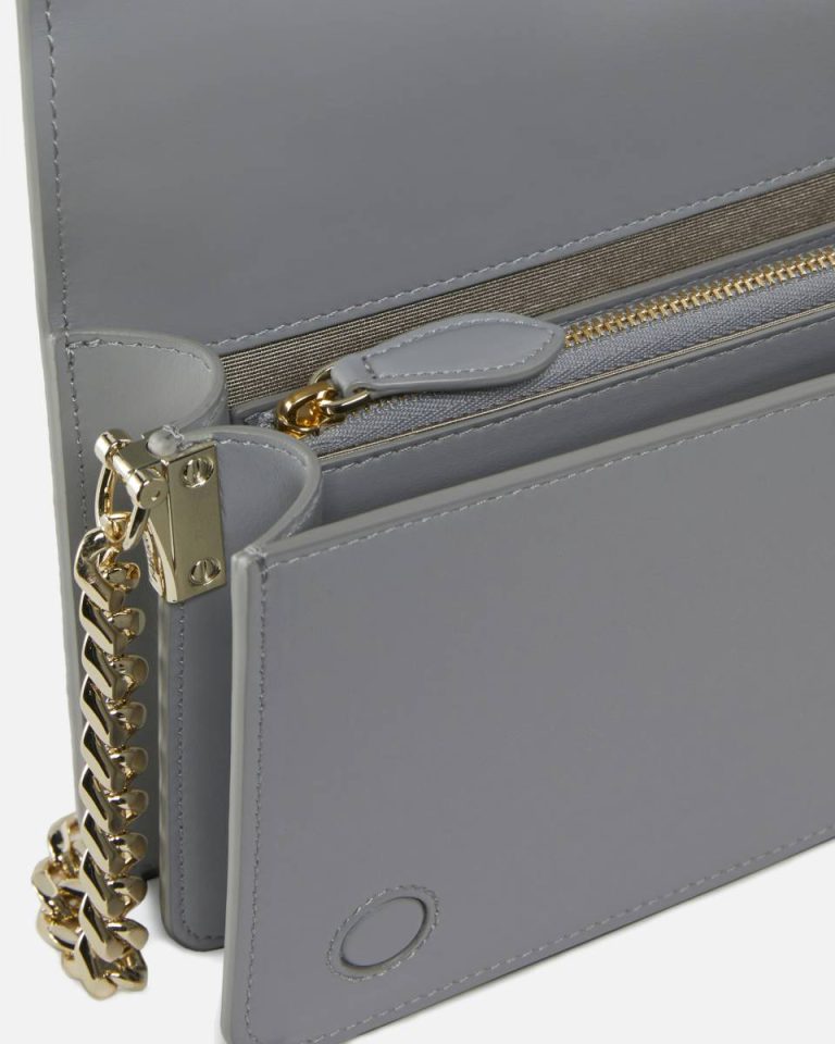 Penguin Grey-Light Gold Pinko Galleria Full-Rhinestone Mini Love Bag Click Crossbody Bags - Image 4
