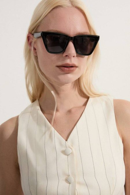 Petite Premium Linen Viscose Pinstripe Tailored Vest Karen Millen Women Stripe Tailoring