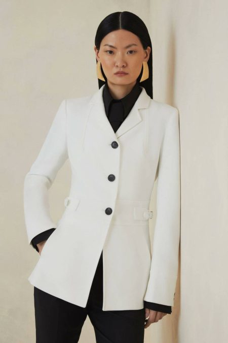 Petite The Founder Compact Stretch Tailored Tab Jacket Karen Millen Women Tailoring