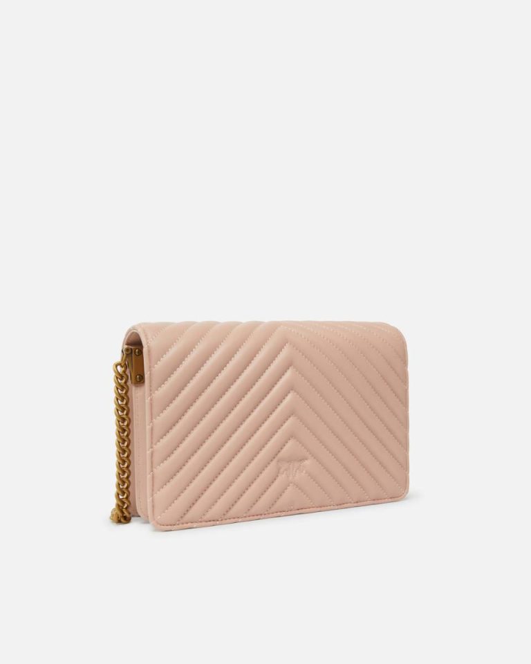 Pink/Dusty Pink-Antique Gold Crossbody Bags Pinko Classic Love Bag Click Chevron - Image 2
