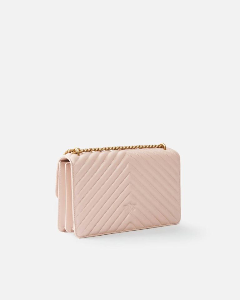 Pink/Dusty Pink-Antique Gold Pinko Shoulder Bags Classic Love Bag One Chevron - Image 2