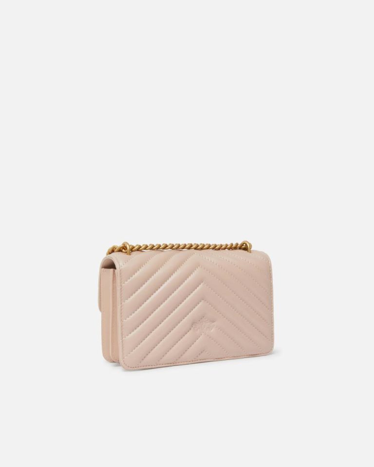 Pink/Dusty Pink-Antique Gold Shoulder Bags Pinko Mini Love Bag One Chevron - Image 2